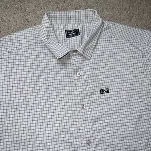 Kimes Ranch Linville Short Sleeve Shirt Mens 2XL Gray Plaid Button Up
